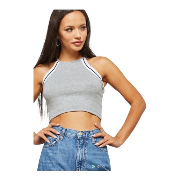 Topshop Contrast Trim Cropped Tank Top - Picture 7 of 7